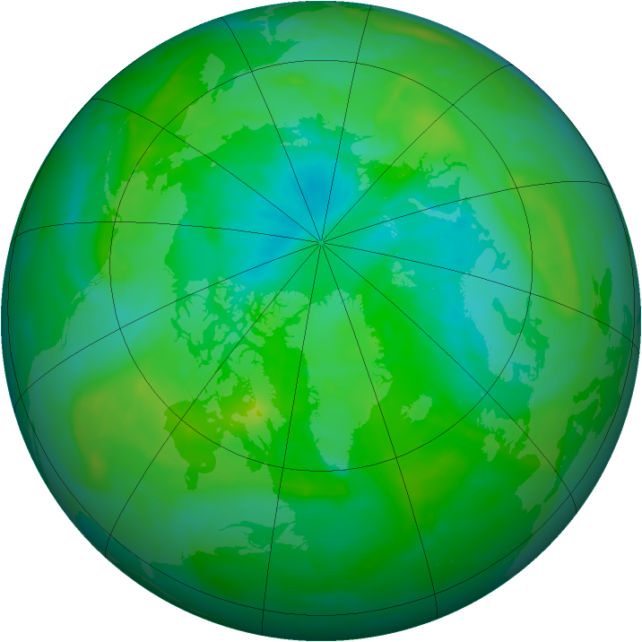 Arctic ozone map for 18 August 2015